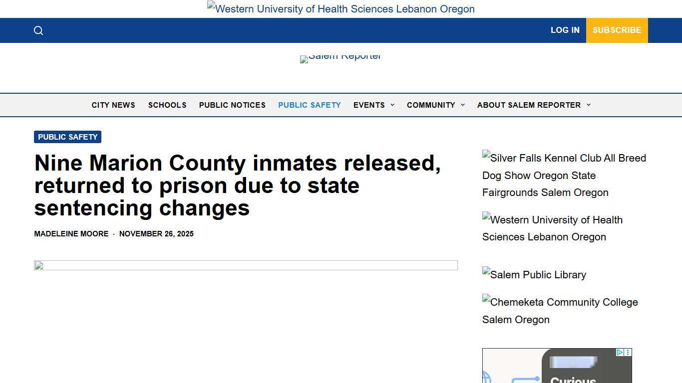 Nine Marion County inmates released, returned to prison due to state sentencing changes - Salem Reporter